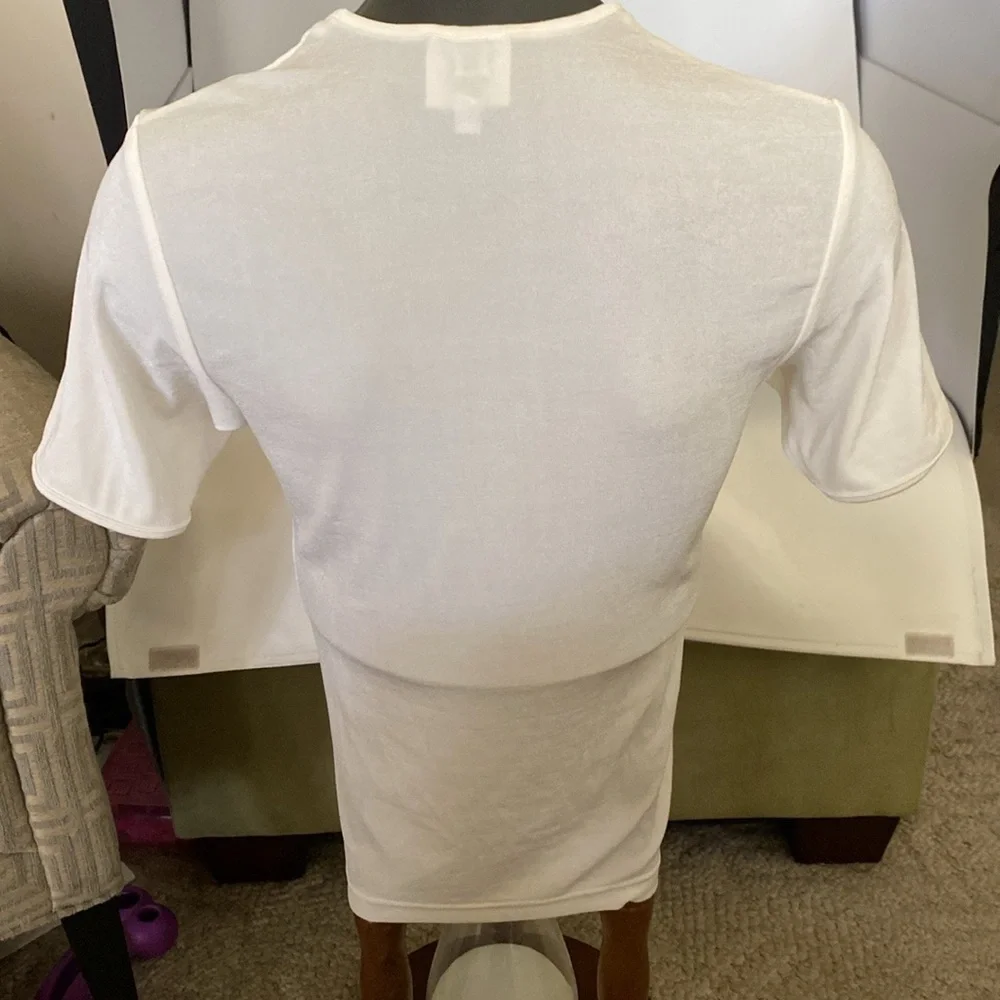 Chanel Coco Employee Sheer Shirt Top short sleeve size large - Picture 5 of 15